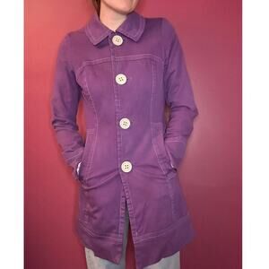 H&M Purple Button Up Long Jacket